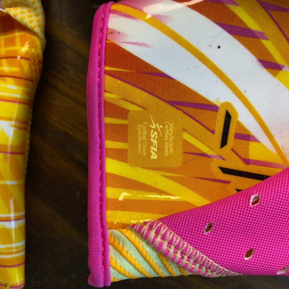 Nike Vapor Jet 8.0 Football Gloves Yellow Pink Mens Large N1011364815 NEW - Picture 15 of 15